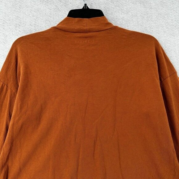 Everlane Turtleneck Top Womens SMALL Orange‎ Cropped 100% Cotton Shirt - Picture 7 of 14